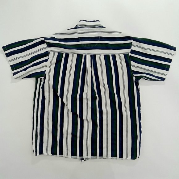 VTG 90's Bon Homme Mens SS Multicolor Vertical Stripes Button Front Shirt Sz XLT - Picture 2 of 4